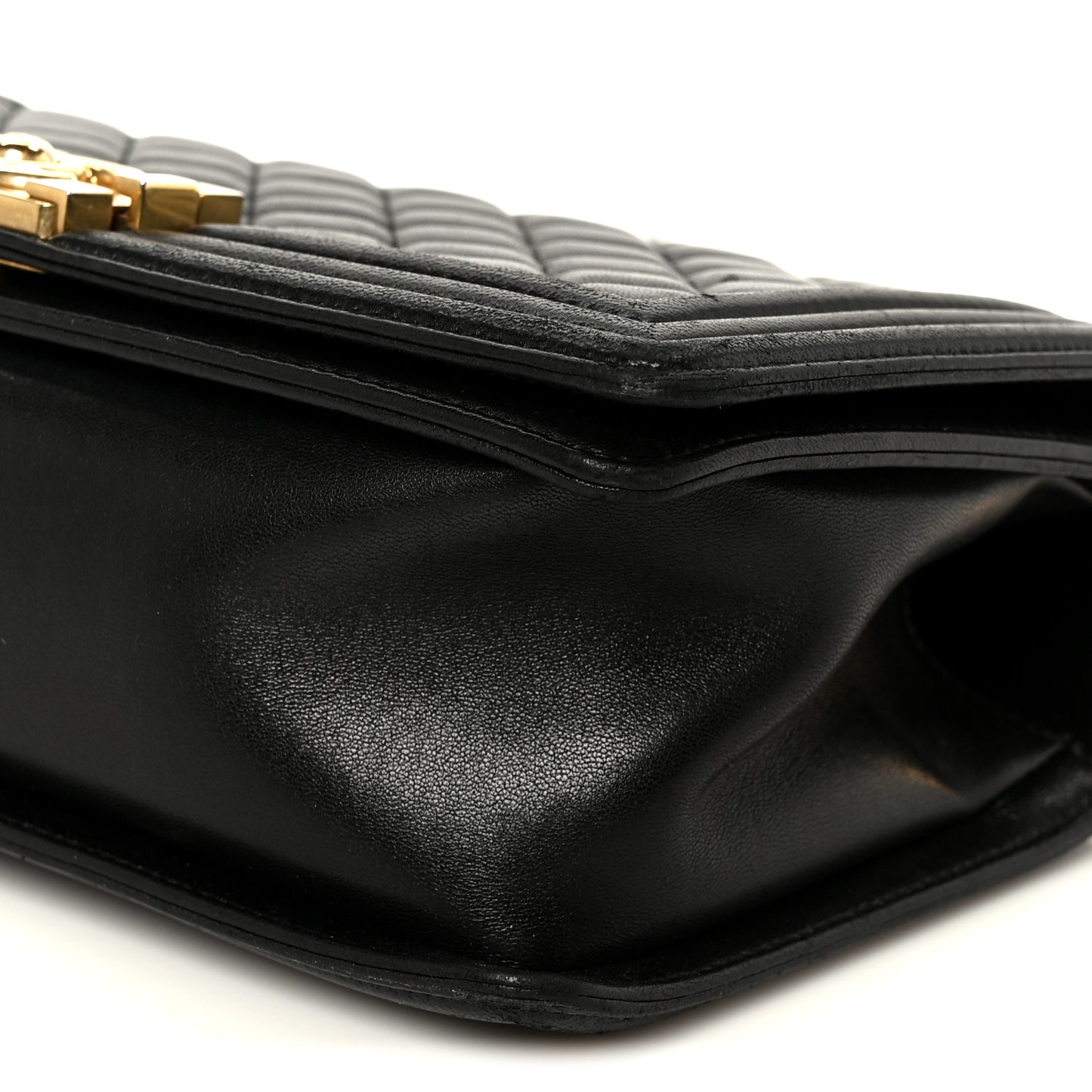 Lambskin Quilted Medium Boy Flap Black