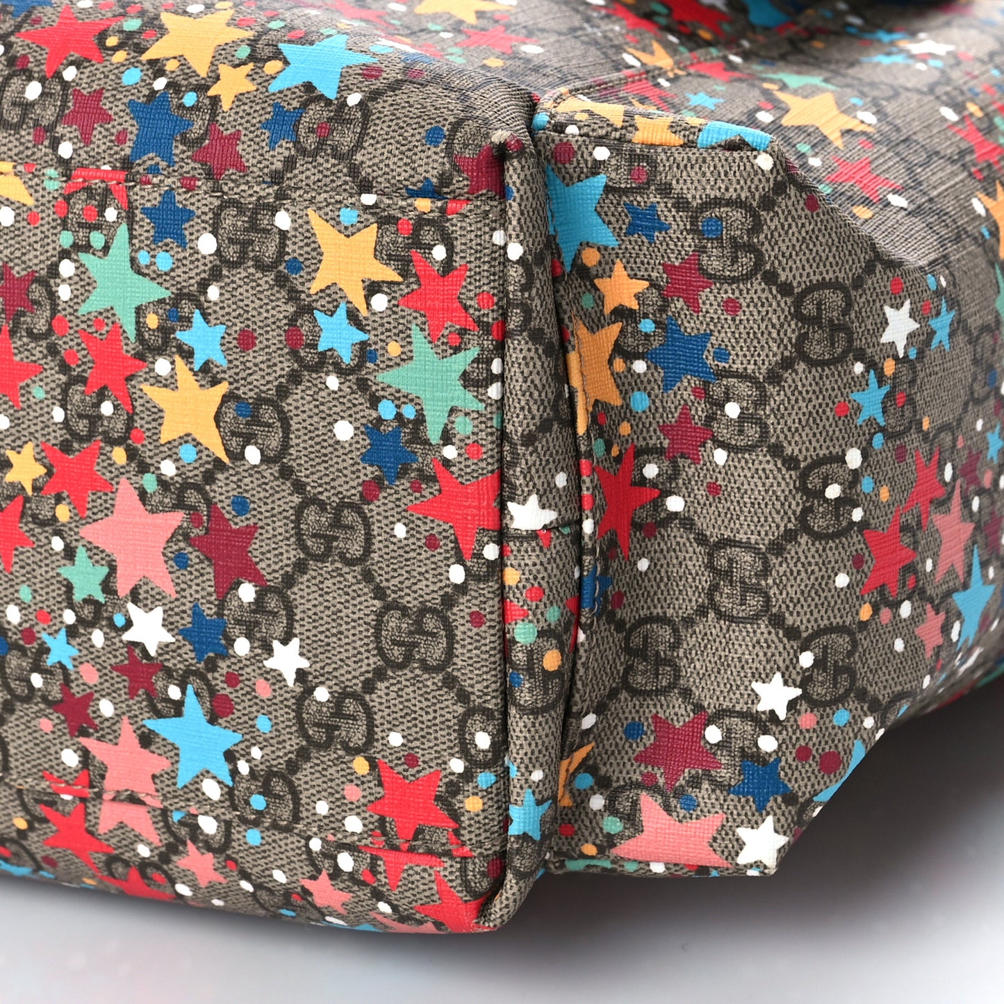 GG Supreme Monogram Star Print Diaper Bag Blue Multicolor