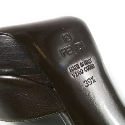 Fendi Leather Platform Heels Brown 5 of 5