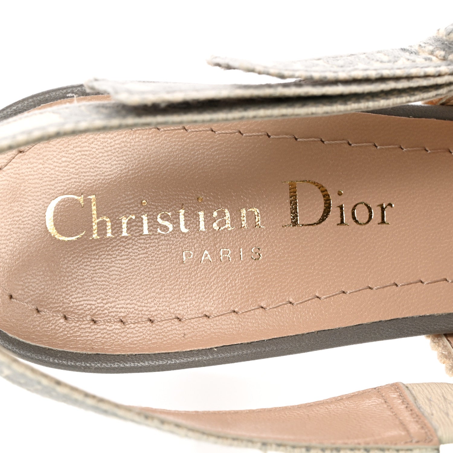 Christian Dior Cotton Ribbon Toile De Jouy J'Adior Slingback 65mm Pumps 36.5 Grey Stone 7 of 11