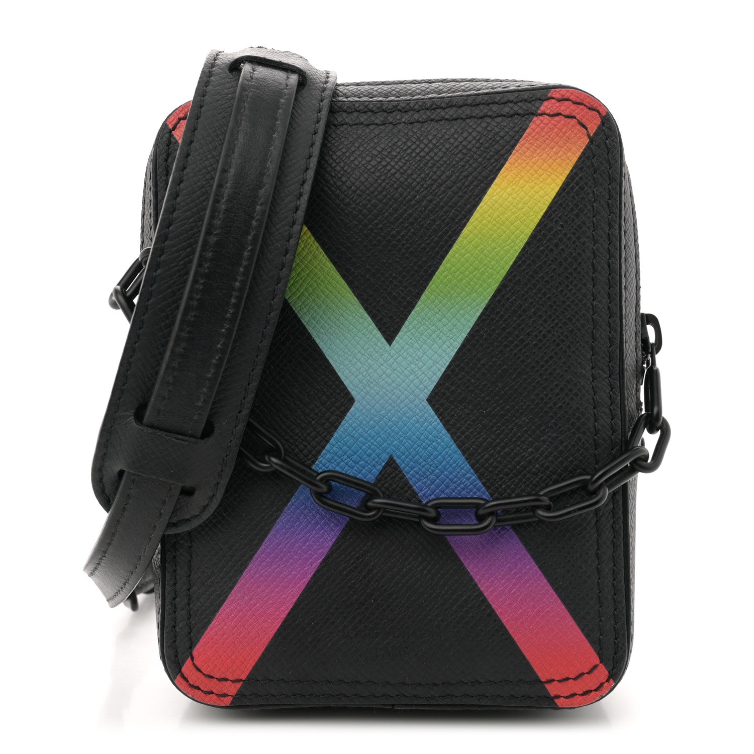 Louis Vuitton Taiga Rainbow Danube Messenger Black 1 of 10