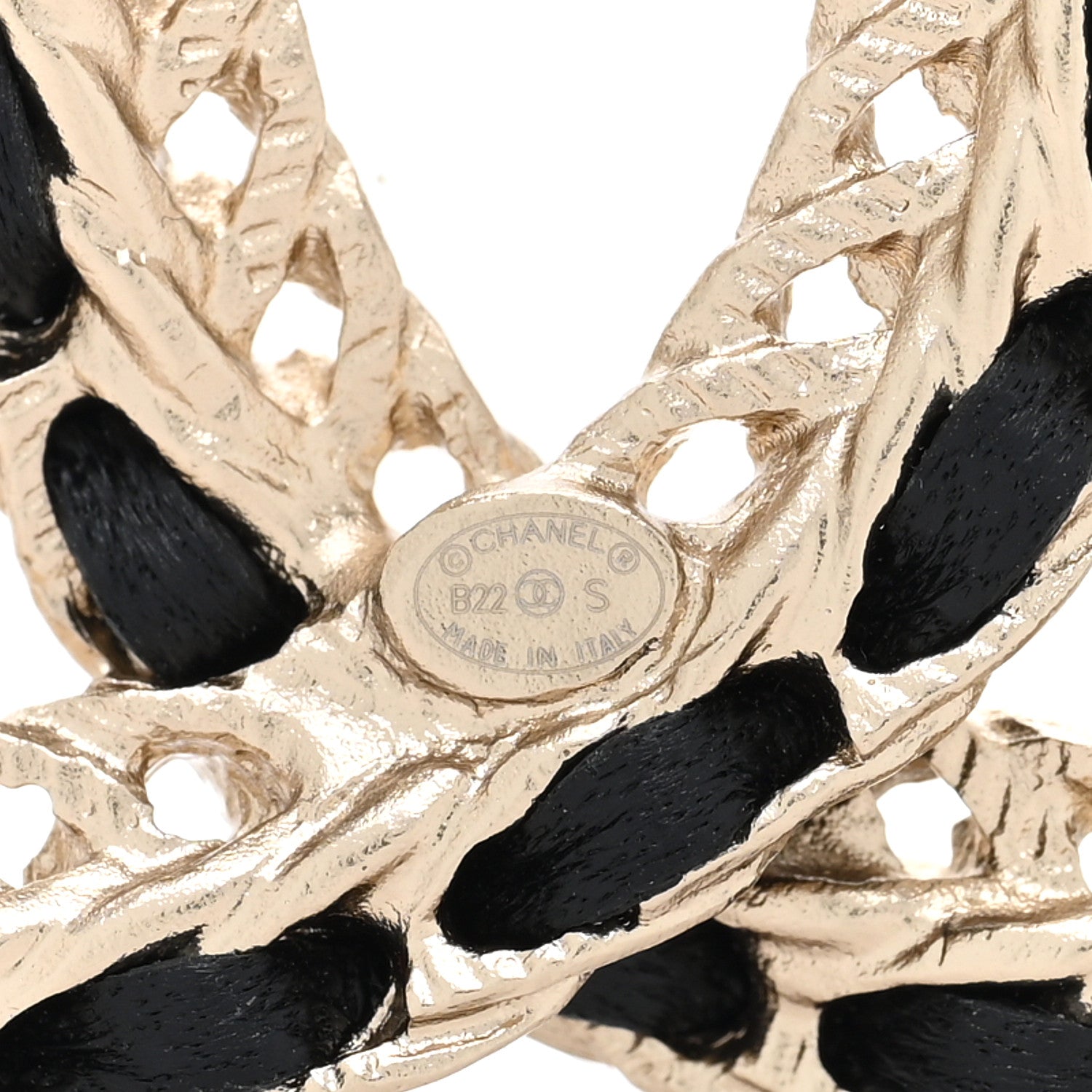 Chanel Lambskin Chain CC Brooch Black Gold 3 of 5