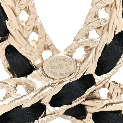 Chanel Lambskin Chain CC Brooch Black Gold 3 of 5
