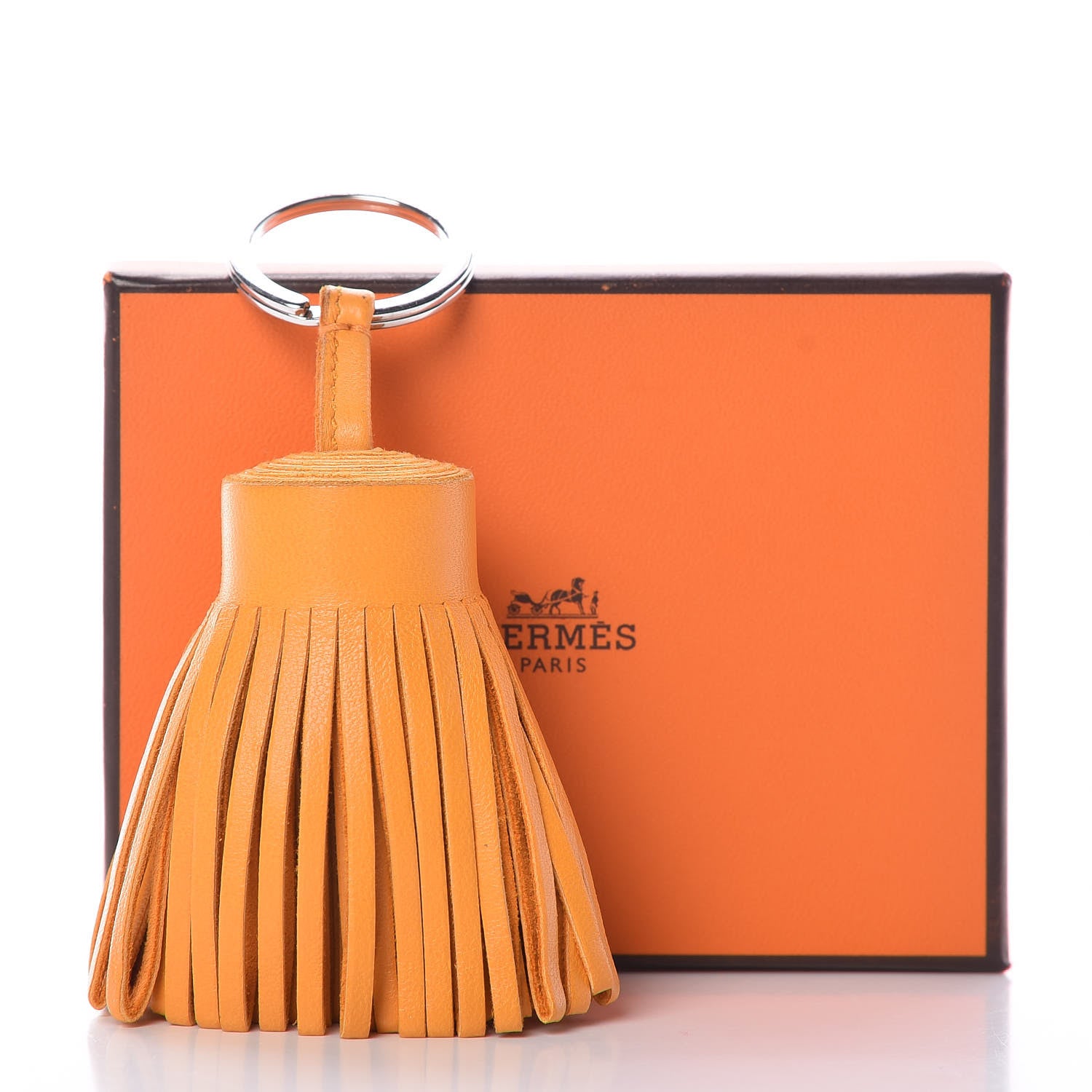 Hermes Lambskin Carmen Tassel Key Holder Jaune D'Or 5 of 5