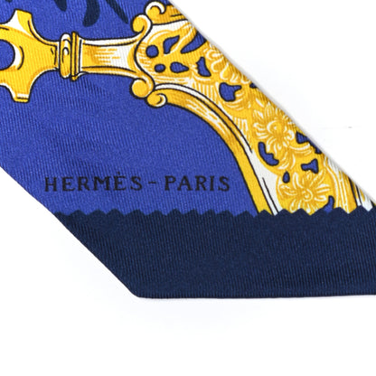 Hermes Silk Etriers Remix Twilly Marine White Or 3 of 5