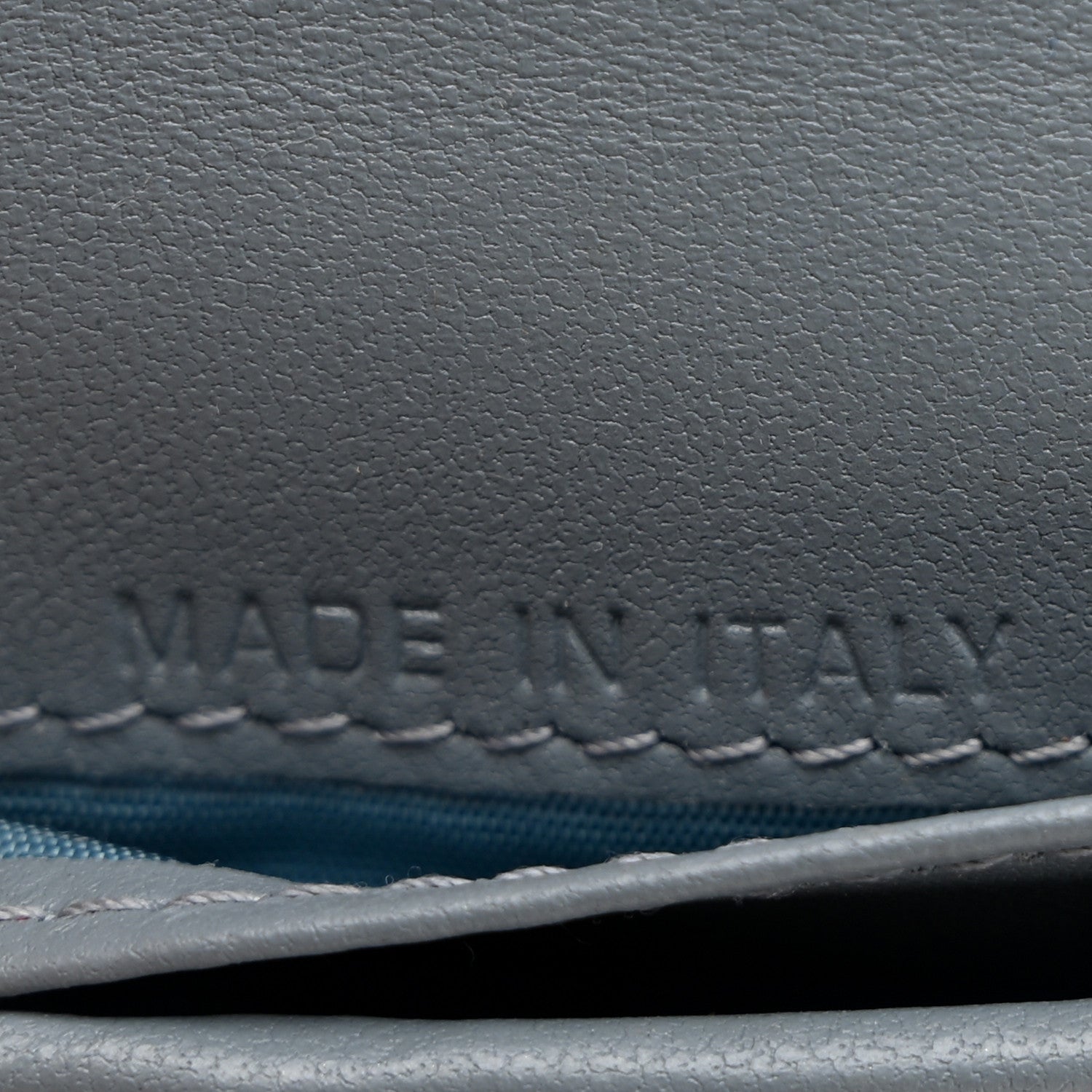 Christian Dior Grained Calfskin Supple Cannage Caro Scarlet Zipped Wallet Cloud Blue 7 of 11