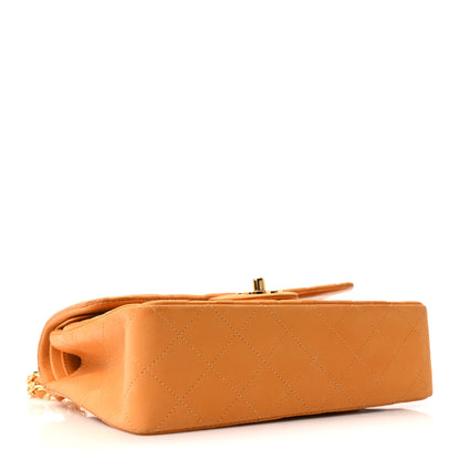 Chanel Lambskin Quilted Small Double Flap Yellow 4 of 10