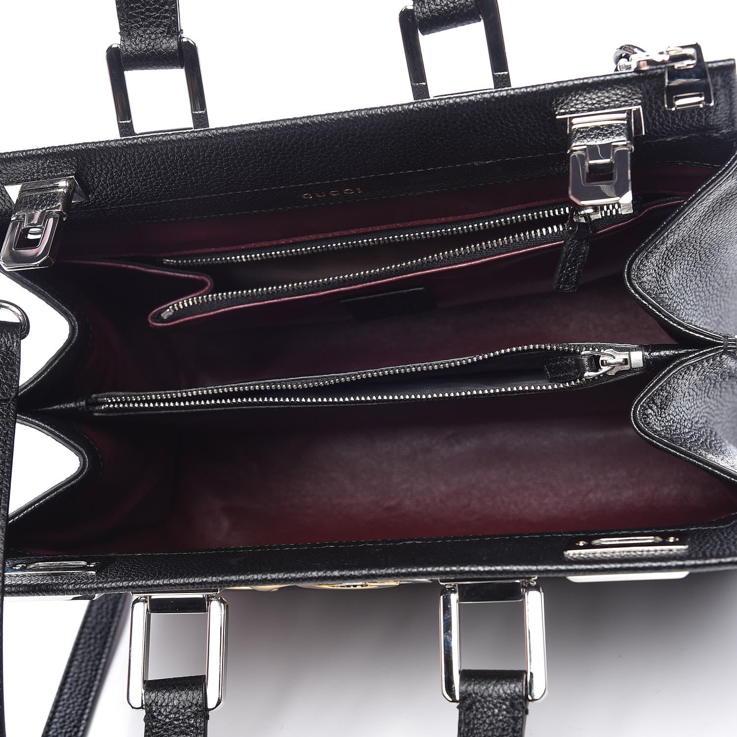 Gucci Grainy Calfskin Small Zumi Top Handle Bag Black 6 of 15