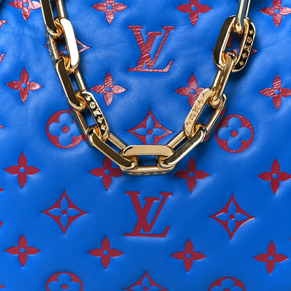 Louis Vuitton Lambskin Embossed Monogram Vuittamins Coussin PM Blue Red 9 of 11