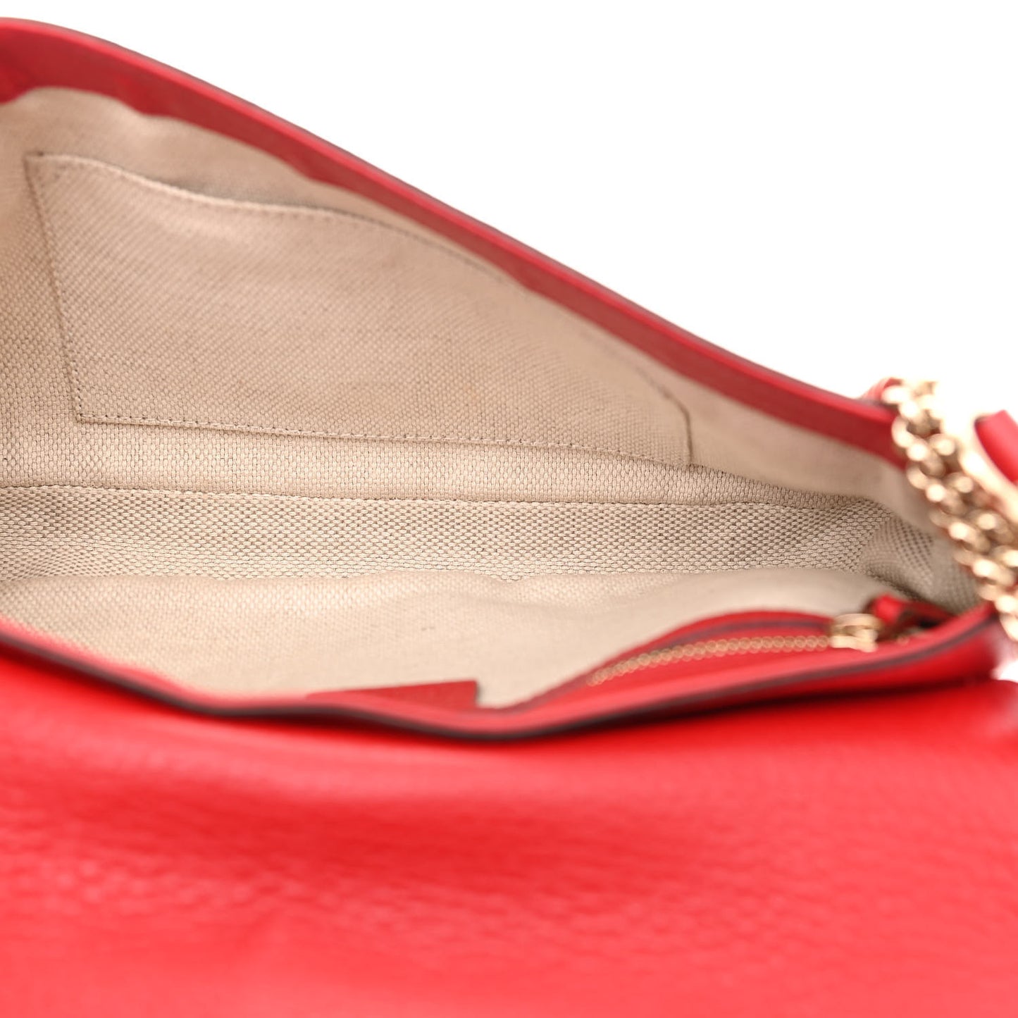 Pebbled Calfskin Medium Soho Flap Crossbody Red