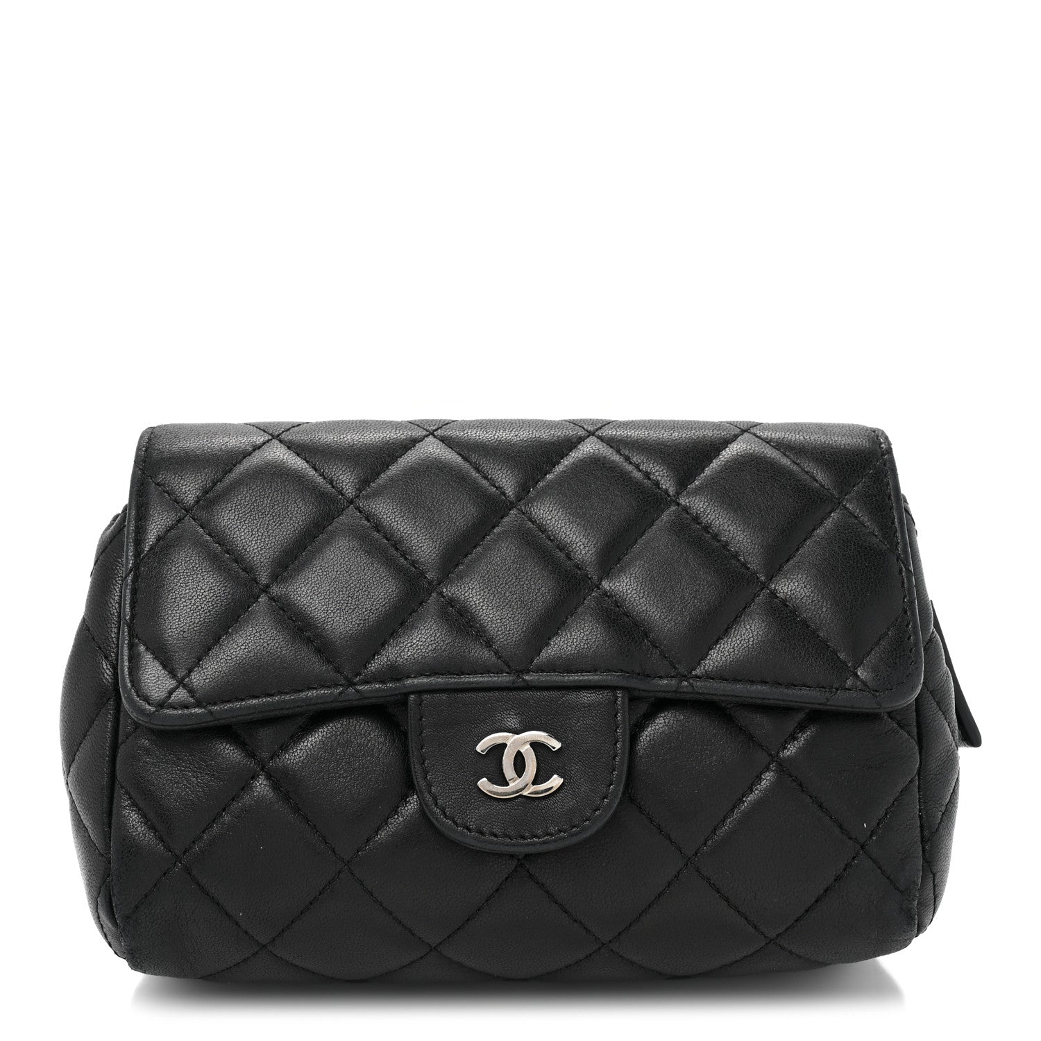 Chanel Lambskin Quilted Flap Cosmetic Case Black 1 of 17