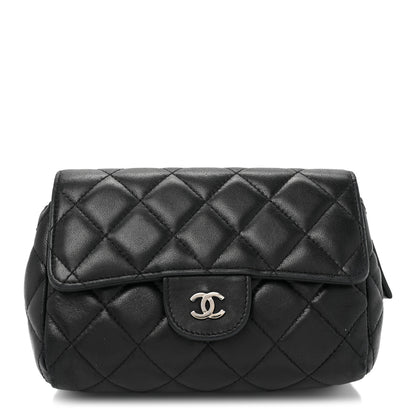 Chanel Lambskin Quilted Flap Cosmetic Case Black 1 of 17