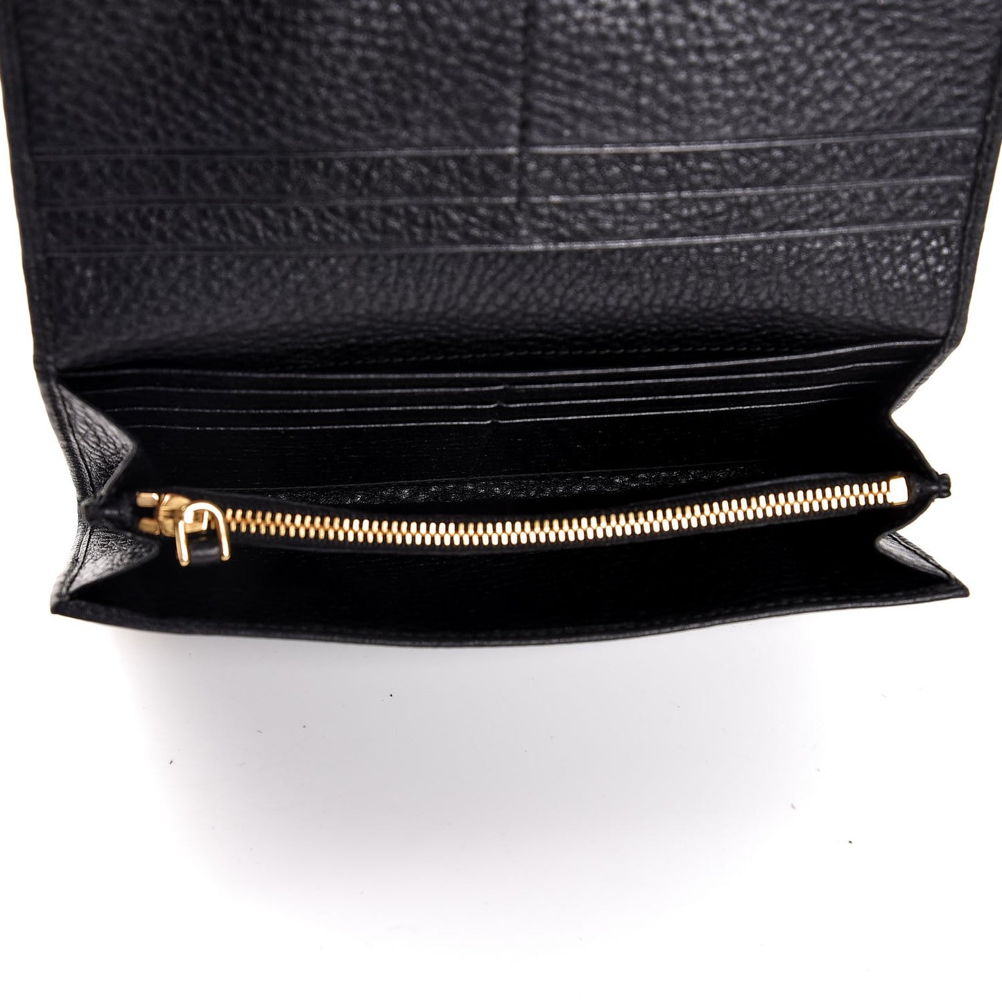 Vitello Daino Continental Flap Wallet Black