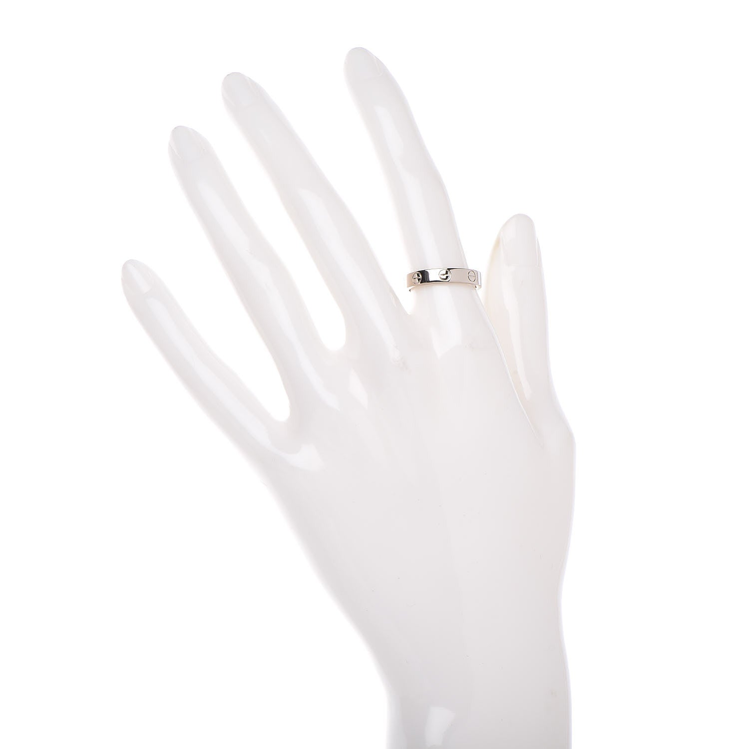 Cartier 18K White Gold 3.5mm LOVE Wedding Band Ring 51 5.75 2 of 4