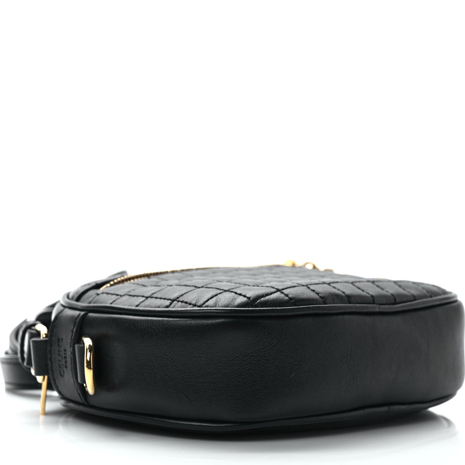 Celine Calfskin Quilted Small C Charm Bag Black 9 of 10
