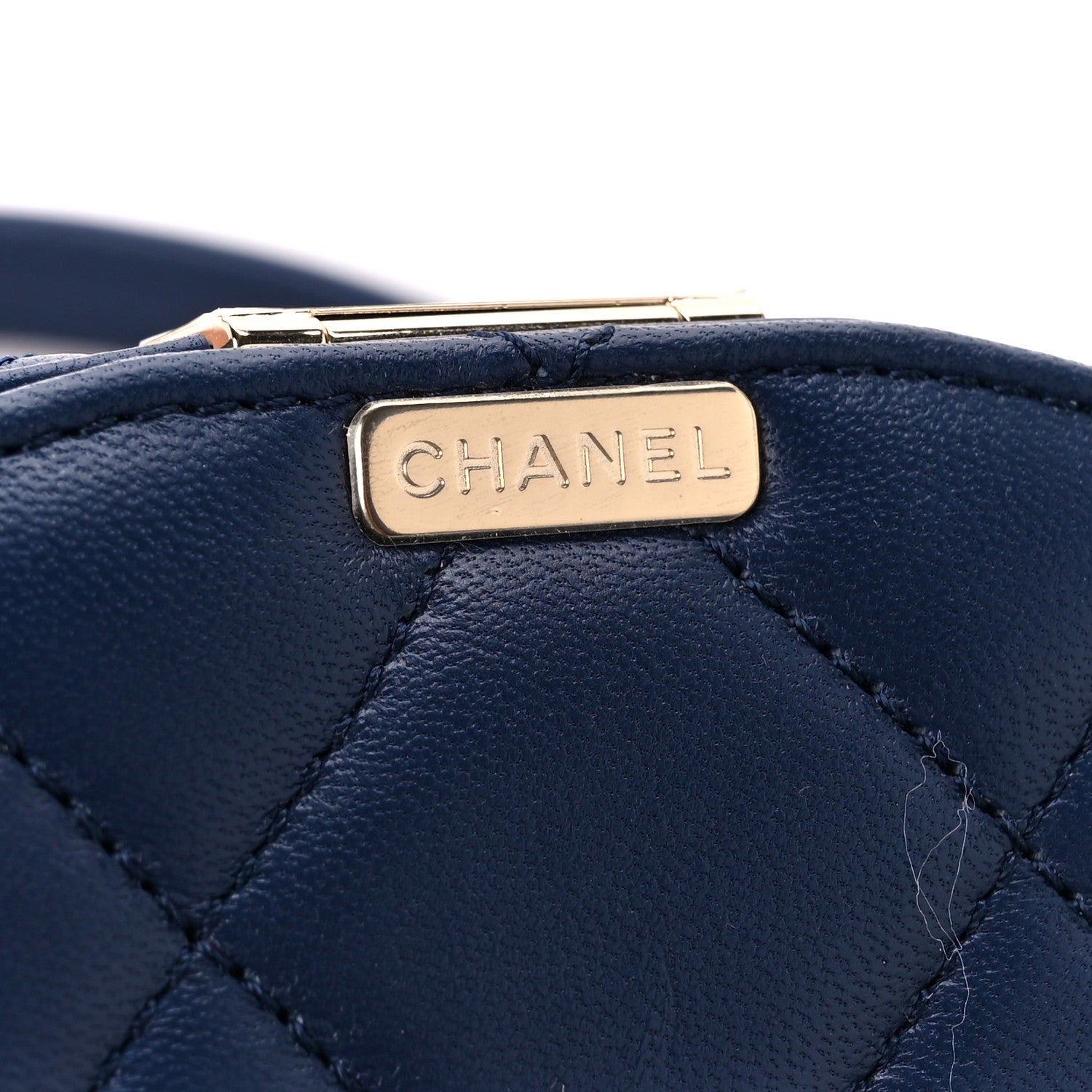 Chanel Lambskin Resin Elegant Chain Vanity Case Blue 8 of 13