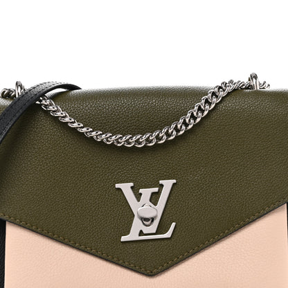 Louis Vuitton Soft Calfskin Mylockme Chain Bag BB Smokey Brown Green 8 of 10