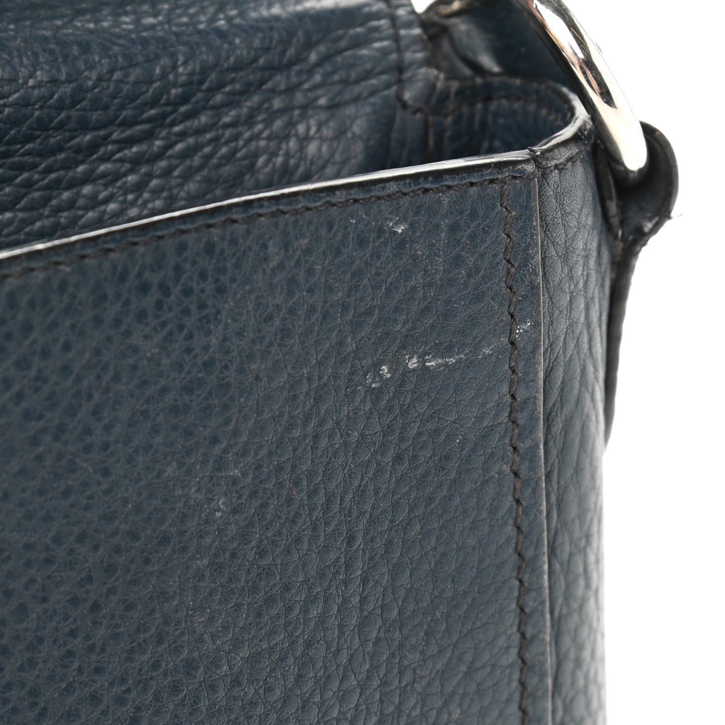 Vitello Phenix Madras Shoulder Bag Oltremare