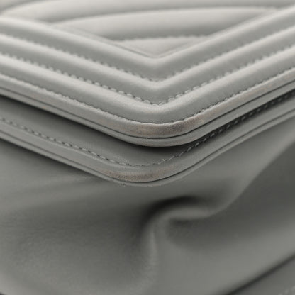 Chanel Calfskin Chevron Quilted Medium Boy Flap Grey 11 of 12