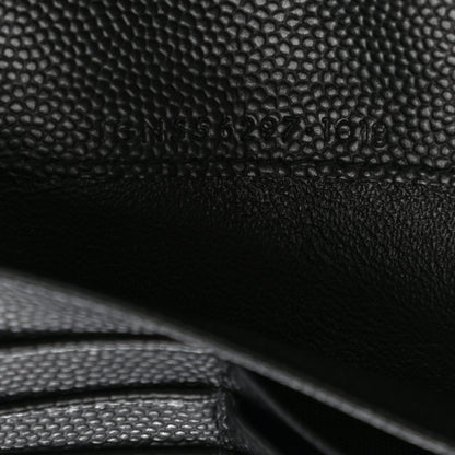 Saint Laurent Grain De Poudre Foldover Logo Wallet Black 7 of 8