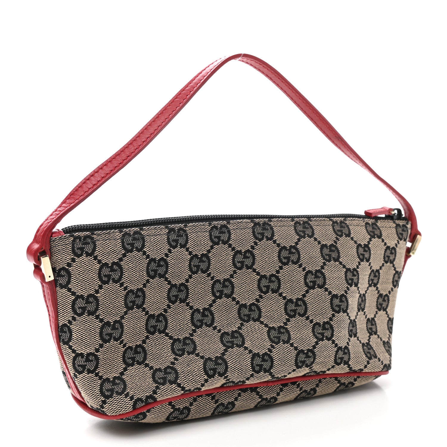 Gucci Monogram Boat Pochette Black Red 3 of 7