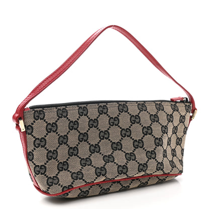 Gucci Monogram Boat Pochette Black Red 3 of 7