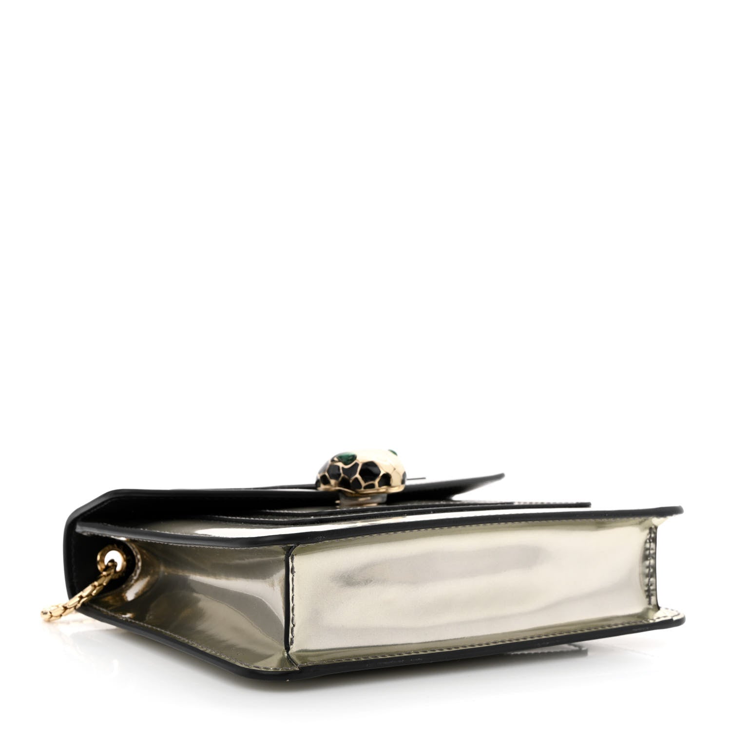 Bulgari Metallic Calfskin Small Serpenti Forever Snake Strap Crossbody Bag Silver 5 of 12