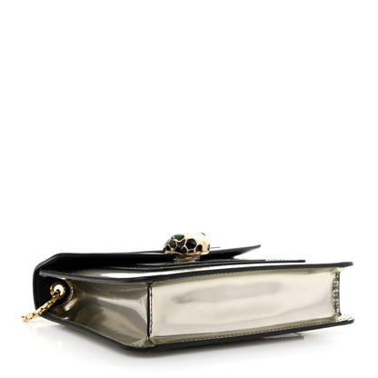 Bulgari Metallic Calfskin Small Serpenti Forever Snake Strap Crossbody Bag Silver 5 of 12