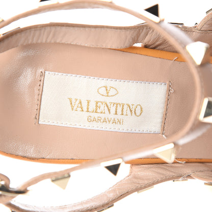 Valentino Garavani Nappa Crystal Native Couture 1975 Rockstud Ankle Strap Pumps 37 Mandarin Sorbet 9 of 13