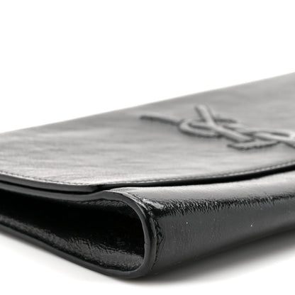 Saint Laurent Textured Patent Monogram Large Belle De Jour Clutch Black 8 of 10