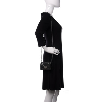 Christian Dior Metallic Patent Micro-Cannage Baby Diorama Flap Bag Onyx Black 2 of 9