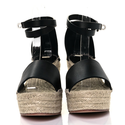 Hermes Calfskin Tipoli Espadrille Wedges 40 Black 2 of 9