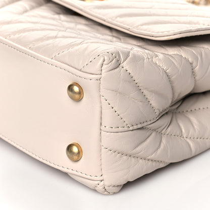 Chanel Aged Calfskin Chevron Quilted Mini Coco Handle Flap Ivory 10 of 10