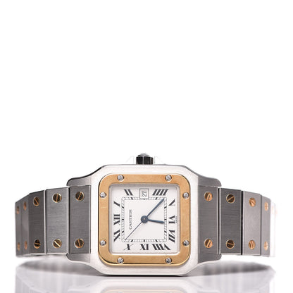 Cartier Stainless Steel 18K Yellow Gold 29mm Santos De Galbee Automatic Watch 3 of 8