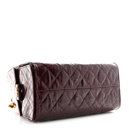 Chanel Shiny Crumpled Calfskin Quilted Small Chanel 25 Handbag Burgundy 4 of 11
