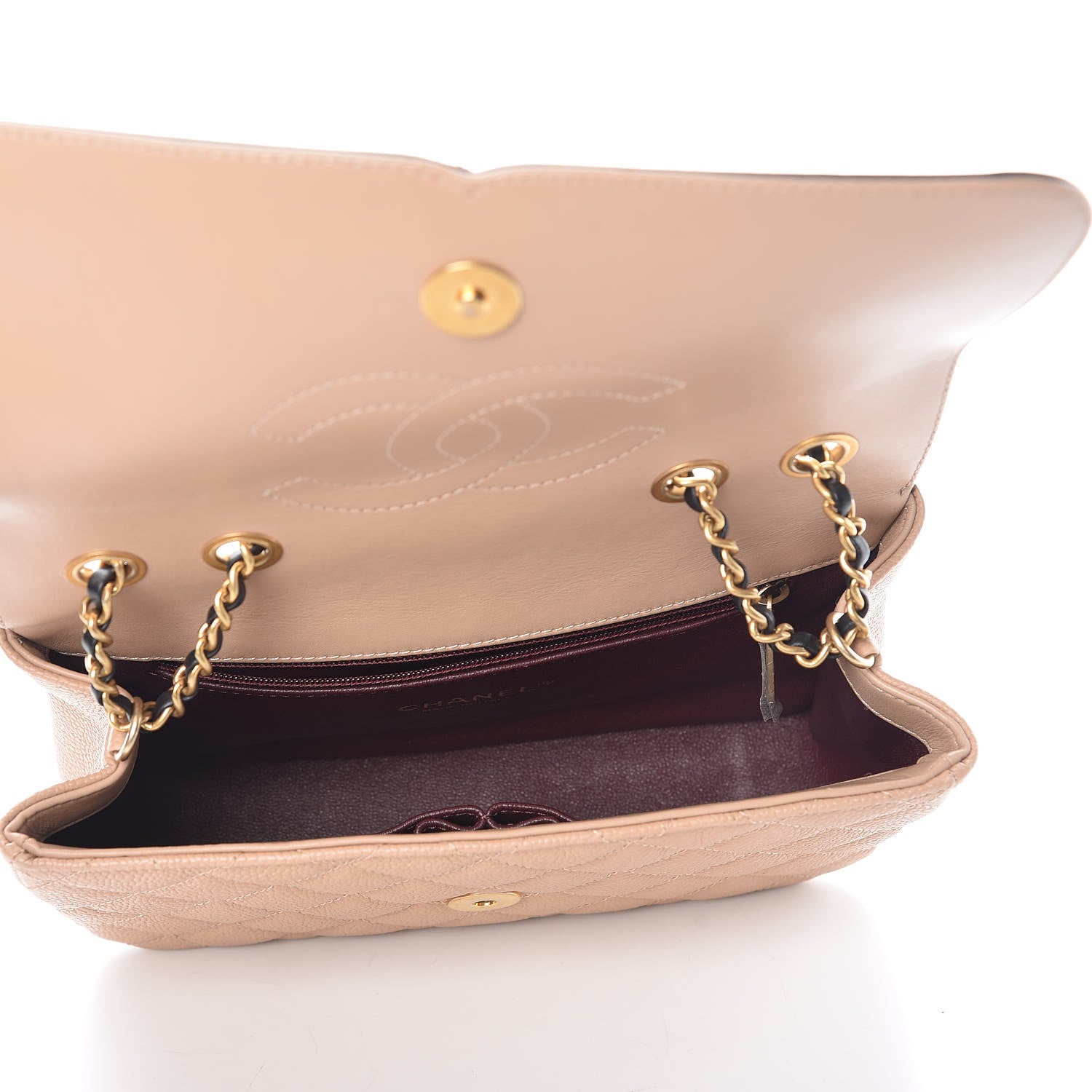 Chanel Caviar Quilted Small CC Filigree Flap Beige Black 5 of 8