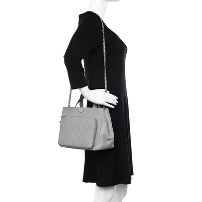 Chanel Caviar Quilted Small Business Affinity Shopping Bag Grey 2 of 13