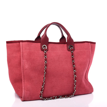 Chanel Canvas Medium Deauville Tote Red 3 of 11