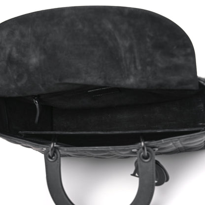 Christian Dior Ultra Matte Calfskin Cannage Large Lady Dior Black 5 of 14