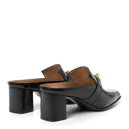Hermes Goatskin Blossom Mules 38 Black 4 of 11