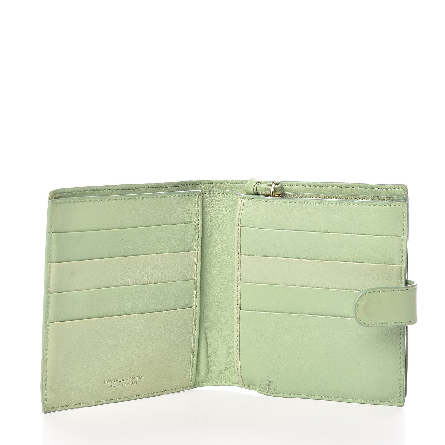 Nappa Intrecciato French Flap Wallet Green