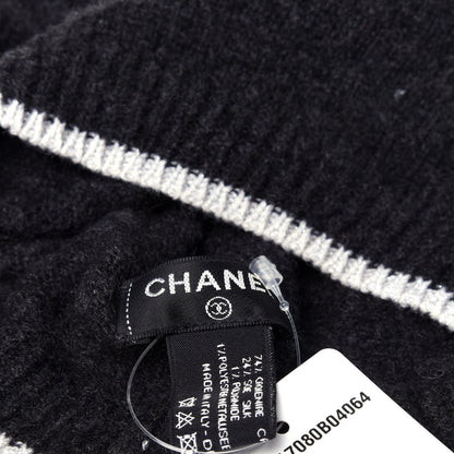 Chanel Cashmere Blend CC Beanie Hat Dark Grey 5 of 7