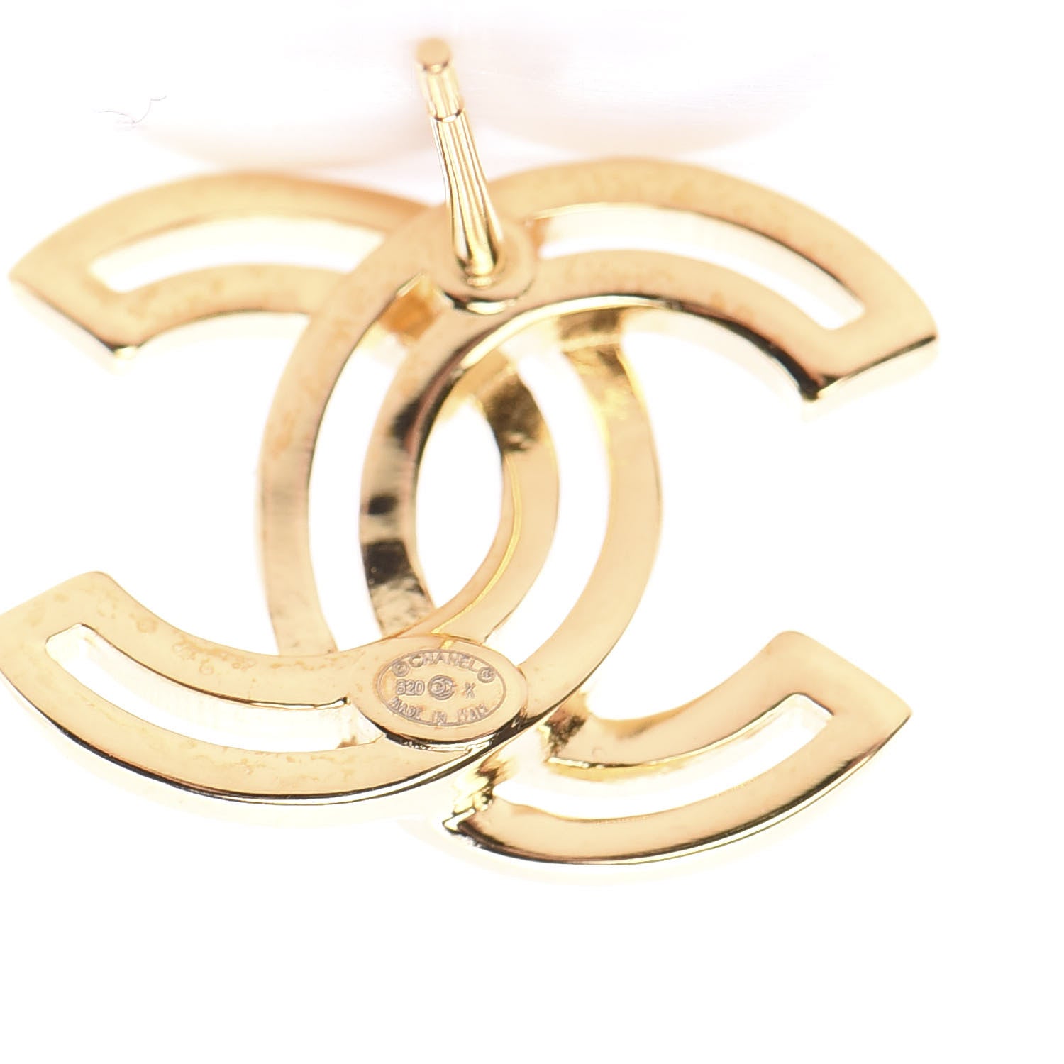 Chanel Metal Obazine CC Earrings Gold 4 of 5