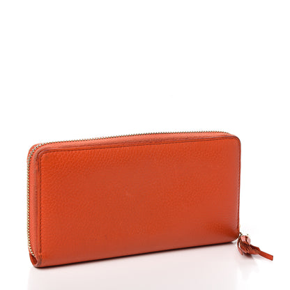 Gucci Pebbled Calfskin Soho Zip Around Wallet Sun Orange 2 of 11