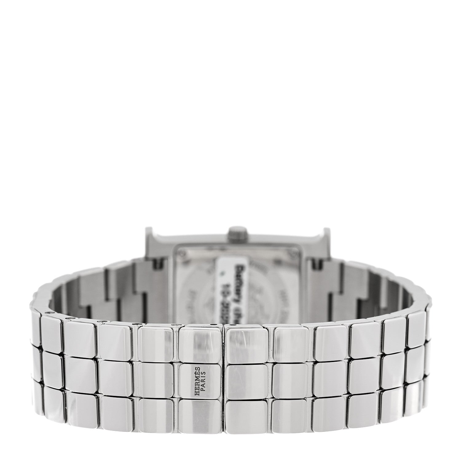 Hermes Stainless Steel Diamond Bezel Mother of Pearl 21mm Heure H Hour Quartz Watch 3 of 5