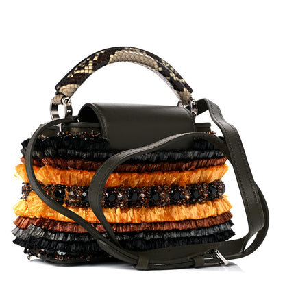Louis Vuitton Calfskin Python Crystal Raffia Capucines Mini Masai Multicolor 3 of 11
