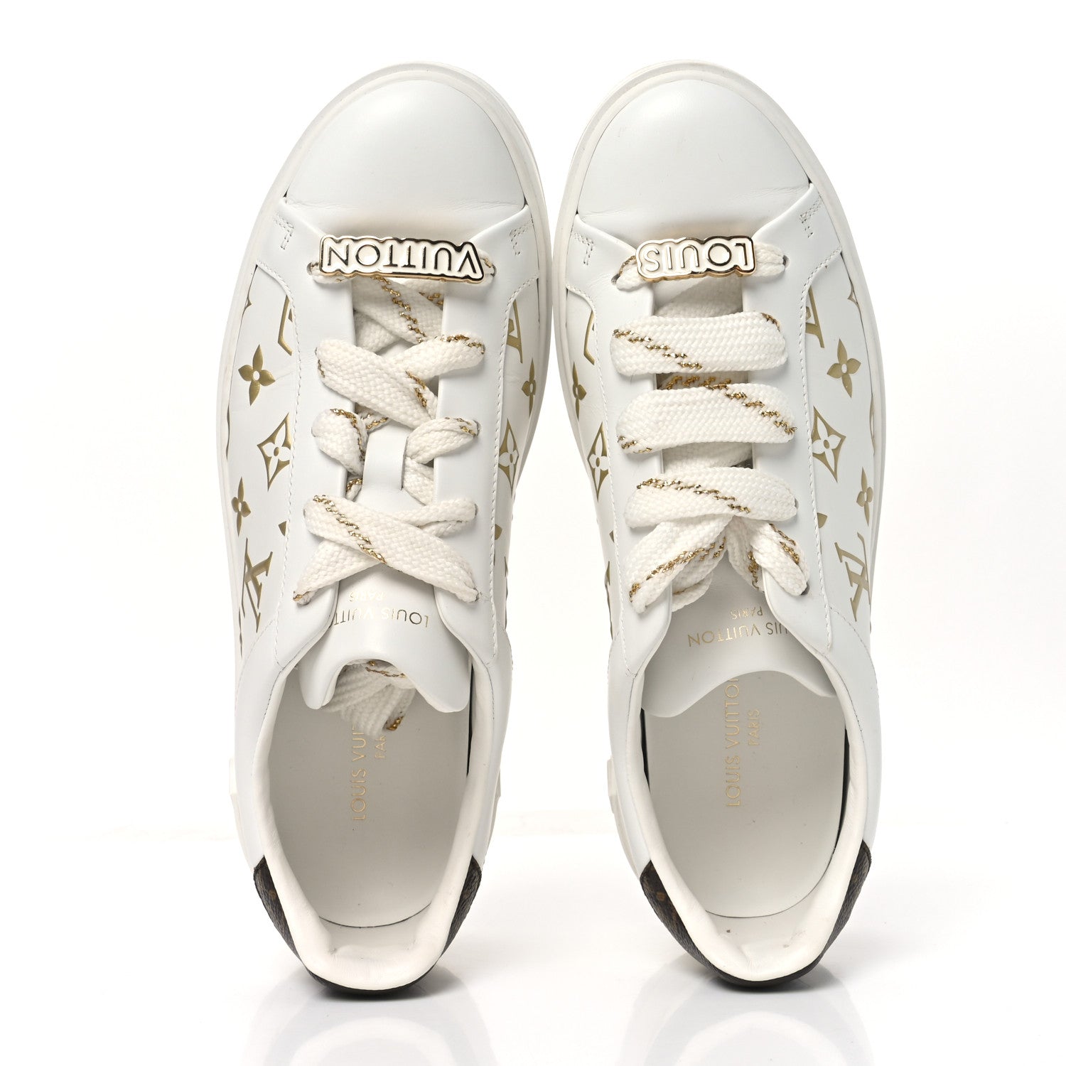Louis Vuitton Monogram Time Out Sneakers 39 Gold 2 of 8