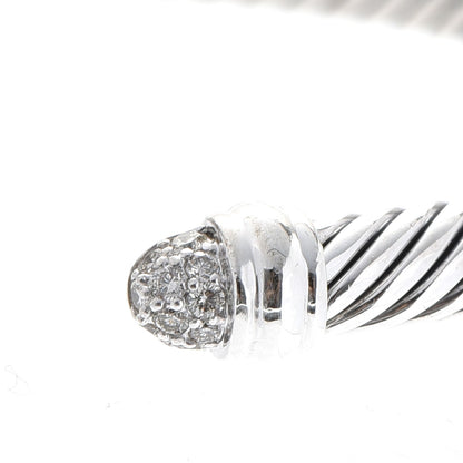 David Yurman Sterling Silver Pave Diamond 5mm Cable Classics Bracelet 4 of 5