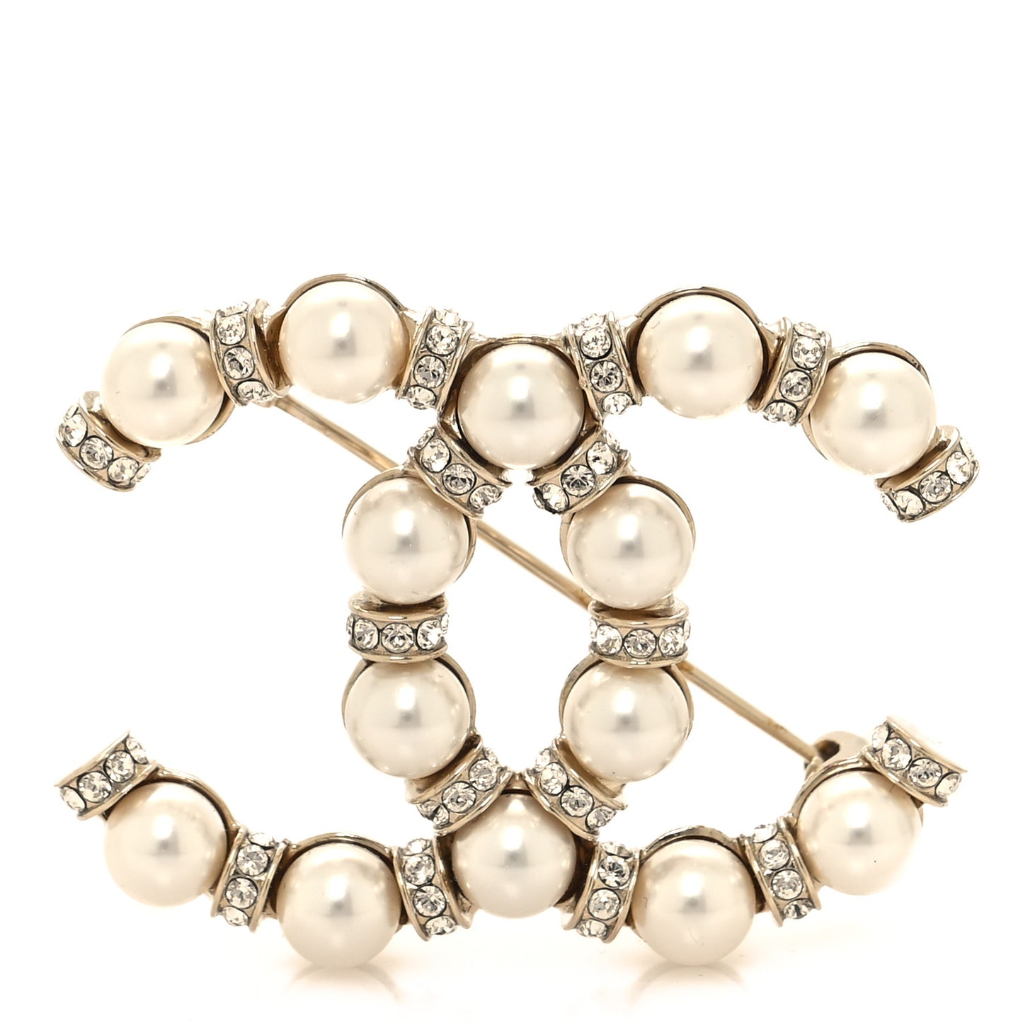 Pearl Crystal Nefertiti CC Brooch Gold