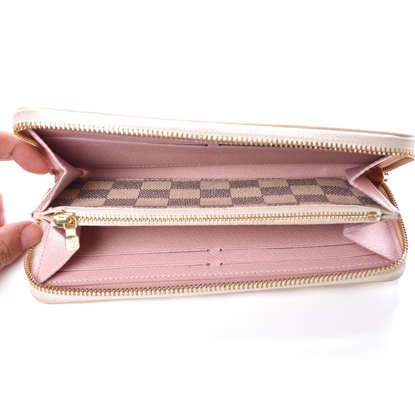 Damier Azur Clemence Wallet Rose Ballerine